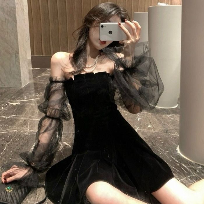 French Mesh Elegant Fairy Dress – Sexy Slim Waist Club Dress Summer