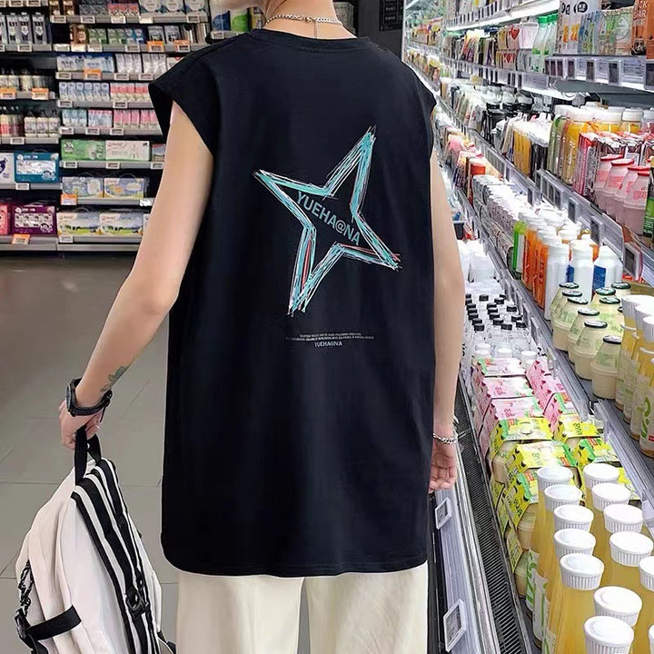 宽肩背心男潮流运动速干坎肩潮ins港风美式篮球潮牌无袖T恤夏网红