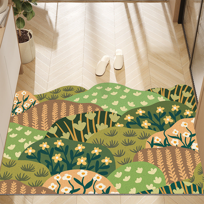 Floral Floor Mat Home Entryway Foot Mat Entryway Decor Stain Resistant Door Mat
