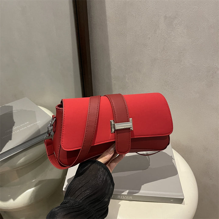 New Premium Texture Single Shoulder Small Square Bag Vintage Stylish Trendy Commuter Crossbody Bag