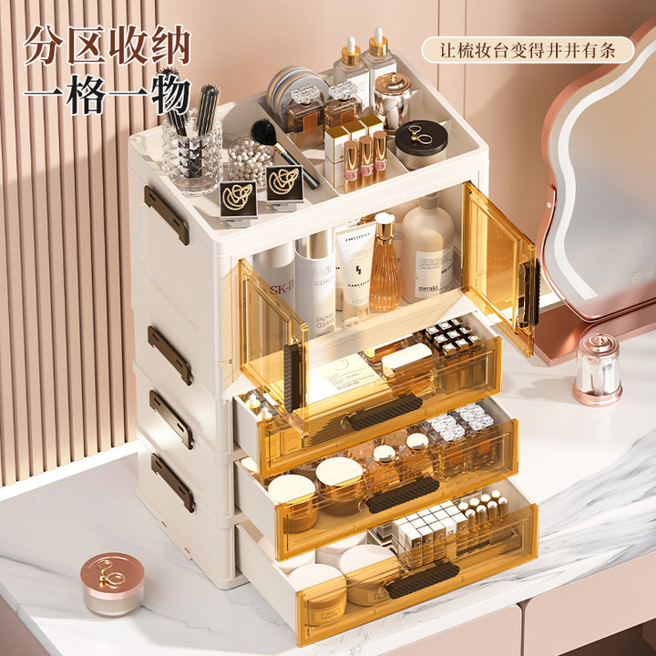 Desktop Makeup & Snack Storage Cabinet – Multi-Layer Organizer for Office & Vanity