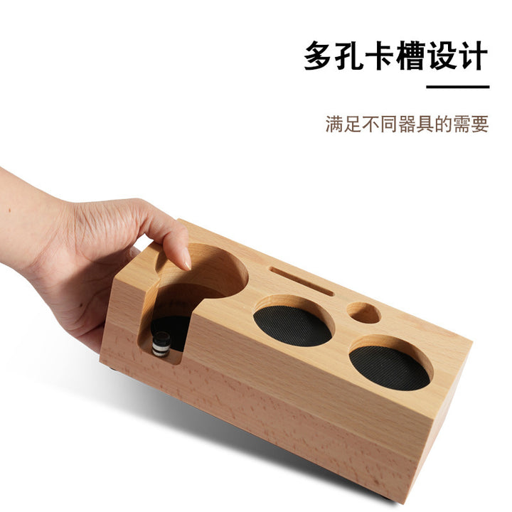 咖啡压粉座咖啡机手柄配套器具收纳胡桃木填压座实木底座收纳底座