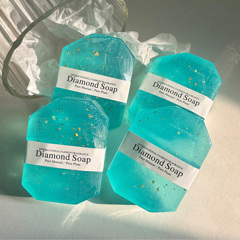 跨境外贸宝石金箔手工皂亚马逊伴手礼soap香皂研磨留香沐浴洗脸皂