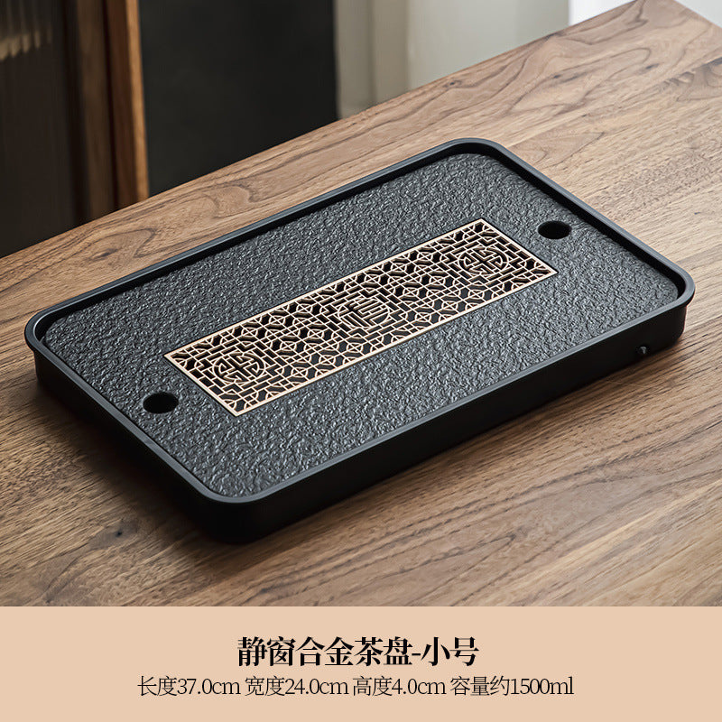 A类仿乌金石方形蓄水茶盘套装防霉家用办公茶台沥水茶具排水托盘