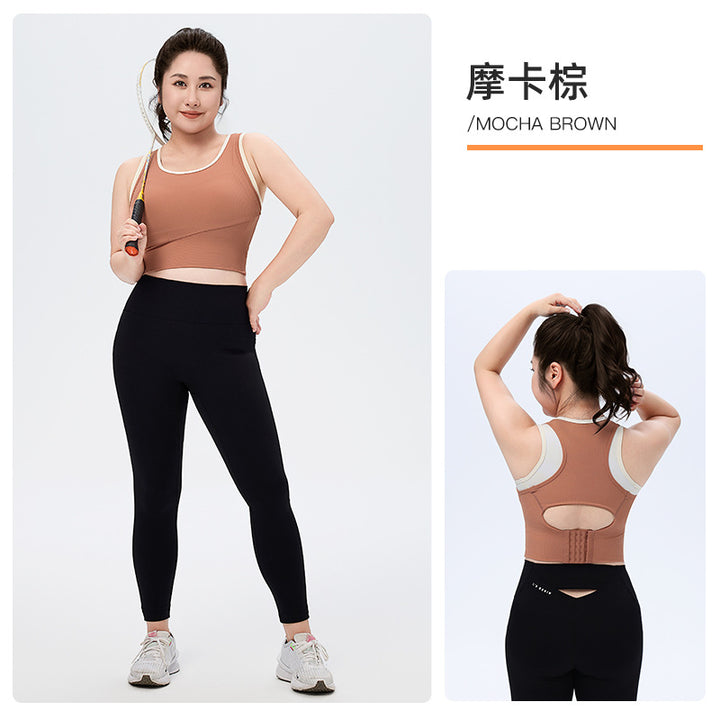 遮副乳健身背心高强度瑜伽服多巴胺美背大码运动内衣女防震防下垂