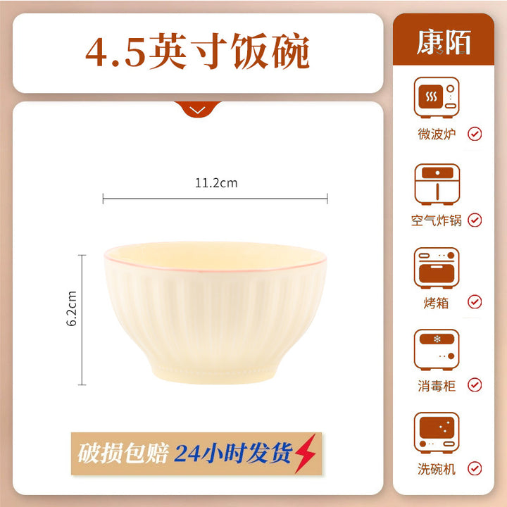KANGMO Cream Style Underglaze Dinner Set - High Temperature Tableware Set