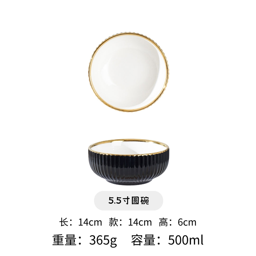 深灰色高端轻奢陶瓷餐具套装咖啡杯圆盘长方盘欧式家用组合dinner