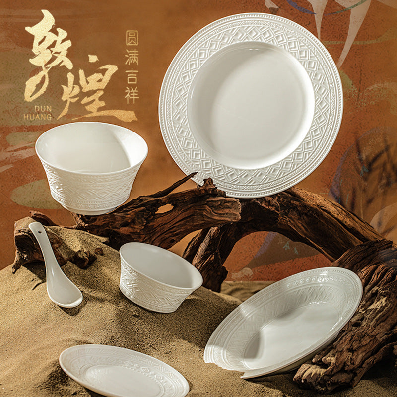Ceramic Tableware Bowl & Plate Set Bowl & Plate Chopsticks Underglaze Home Housewarming Gift