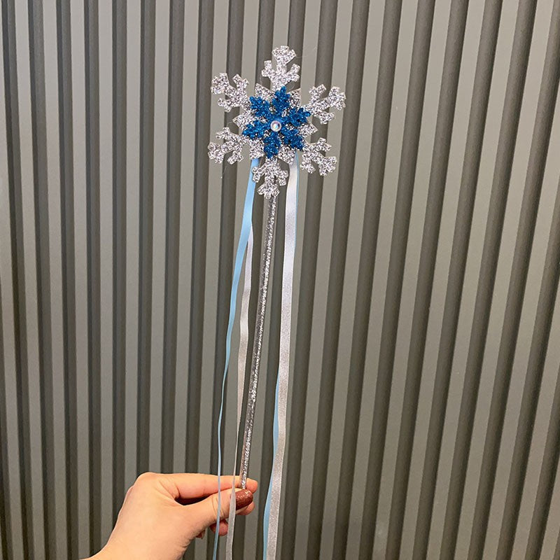 冰雪公主发饰魔法棒套装女孩饰品长头纱皇冠发箍生日礼物儿童头饰