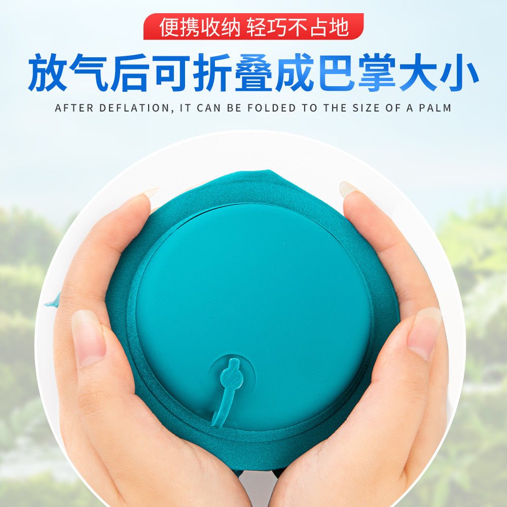 充气枕旅行办公午睡PVC按压式充气方型枕便携收纳枕头可折叠枕