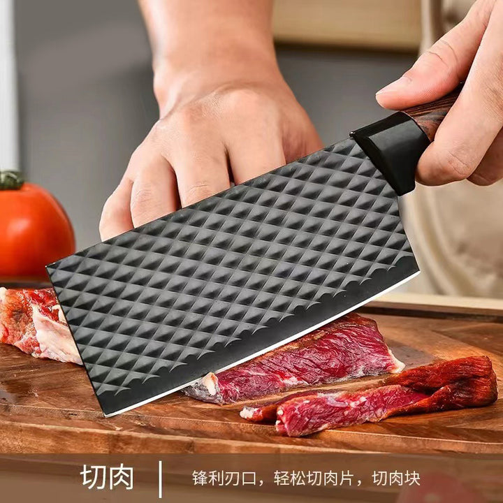 钻石纹三件套刀具套装厨房专用切菜切肉刀木纹手柄锋利瓜刨水果刀