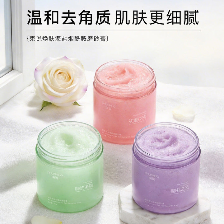 Sea Salt Niacinamide Body Scrub – Brightening Exfoliator for Smooth Silky Skin