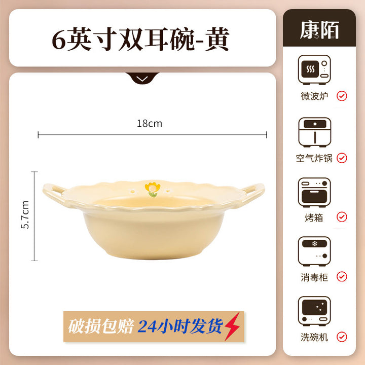 Bowl & Plate Full Set Factory Direct Underglazeins High Temperature Bowl Chopsticks Set Set Porcelain