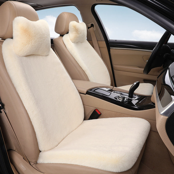 Thickened Winter __NS 99__h Car Seat Cushion – 3-Piece Backrest Short Fur Single Seat Cover