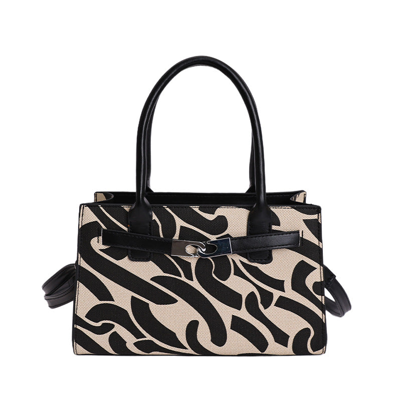 Korean High-End Print Small Square Retro Handbag – Women's Trendy Fashion Bag