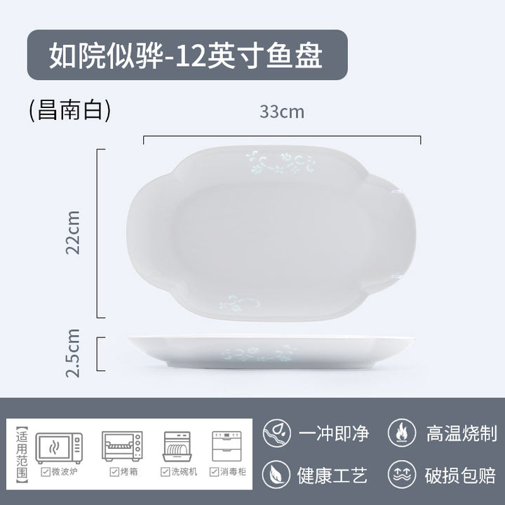 High Temperature Underglaze Porcelain Tableware Gift Housewarming Bowl Wheel Cover Home Bowl & Plate