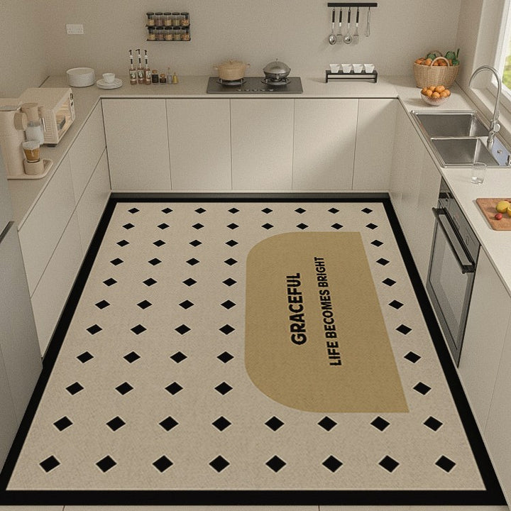 Light Luxury Premium Feel Floor Mat Home Kitchen Non Slip Foot Mat Entryway Stain Resistant Door Mat