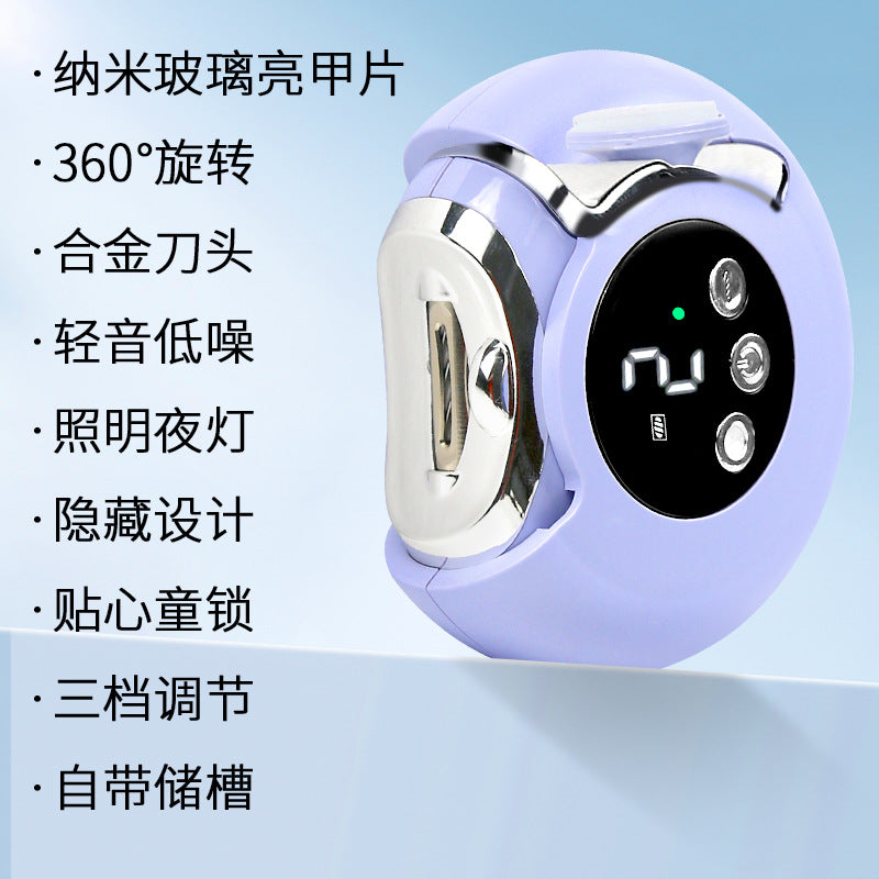2-in-1 Electric Nail Clipper & Grinder – Rechargeable Auto Nail Trimmer for Baby, Kids & Adults