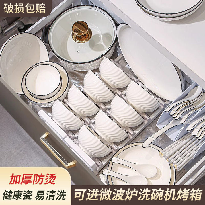 Round Ceramic Bowl & Plate Dinnerware Set – Simple High-End Tableware