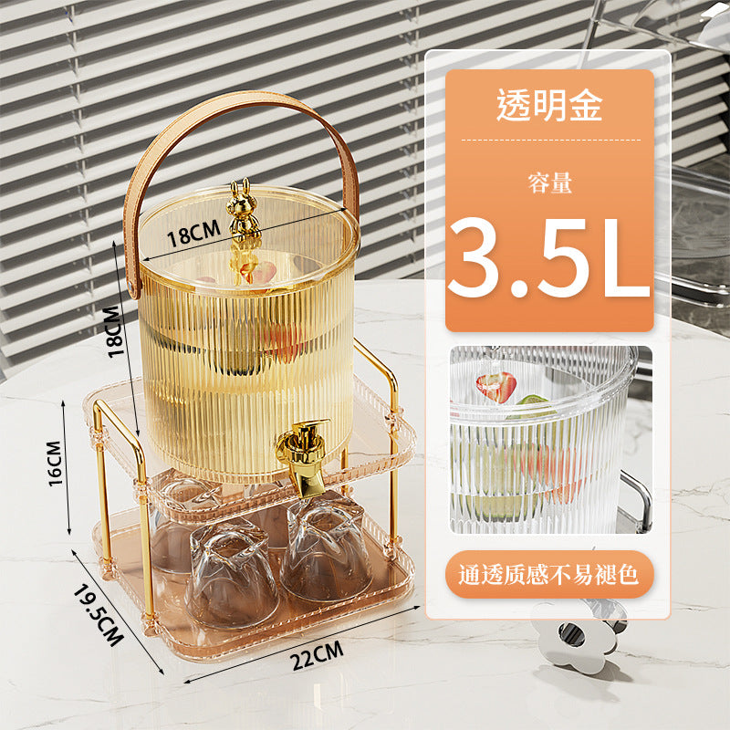大容量水壶套装家用带龙头凉水壶健康轻奢冷水壶户外水果茶饮料桶