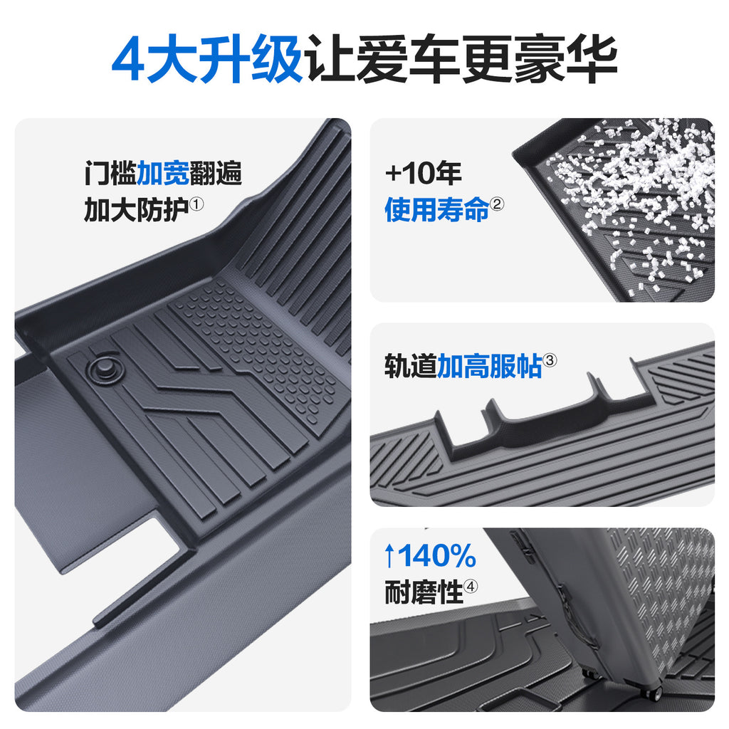 适用于奔驰Smart精灵1号3号5号TPE汽车脚垫全包围包门槛丝圈地垫