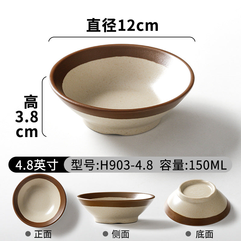祥源美密胺创意复古餐具商用餐厅饭店火锅店盘子菜盘仿瓷塑料面碗