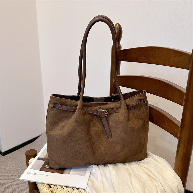 今年流行超火绒布复古手提包bags2026新款上班通勤包大容量包包女