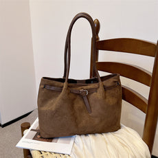 今年流行超火绒布复古手提包bags2026新款上班通勤包大容量包包女