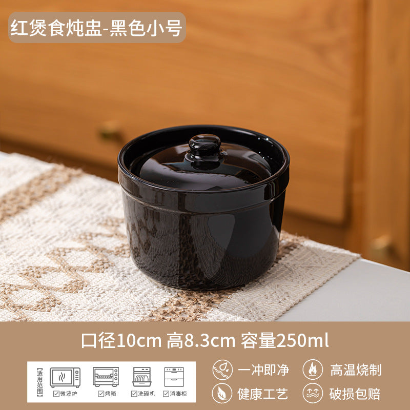 陶瓷炖盅双耳带盖隔水炖罐小汤盅燕窝炖碗蒸蛋碗炖盅隔水炖家用