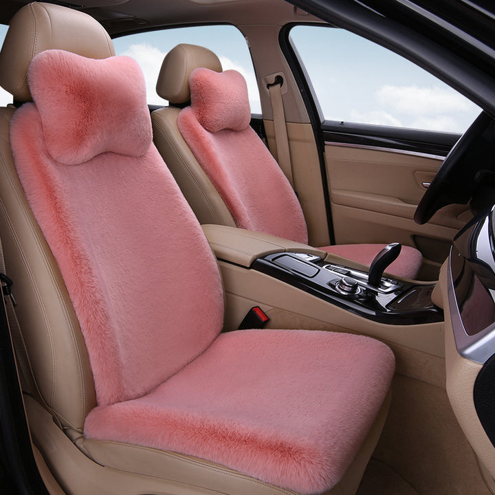 Thickened Winter __NS 99__h Car Seat Cushion – 3-Piece Backrest Short Fur Single Seat Cover