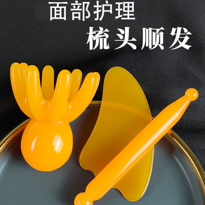 章鱼按摩刮痧梳八爪鱼头部面部拨筋棒点穴笔经络梳子提拉神器工具