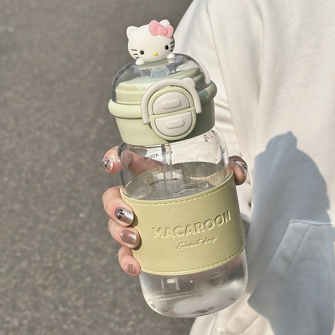 双饮玻璃水杯女生ins高颜值耐高温防烫可爱轻奢高级感带吸管杯子