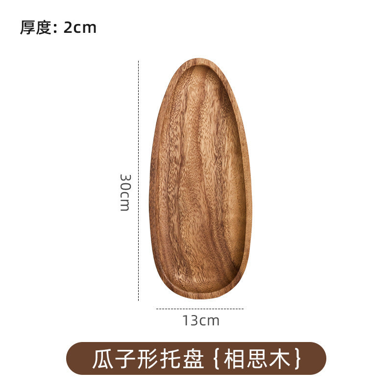 跨境胡桃木日式木托盘定制家用实木糕茶点小圆形盘茶盘餐具盘批发
