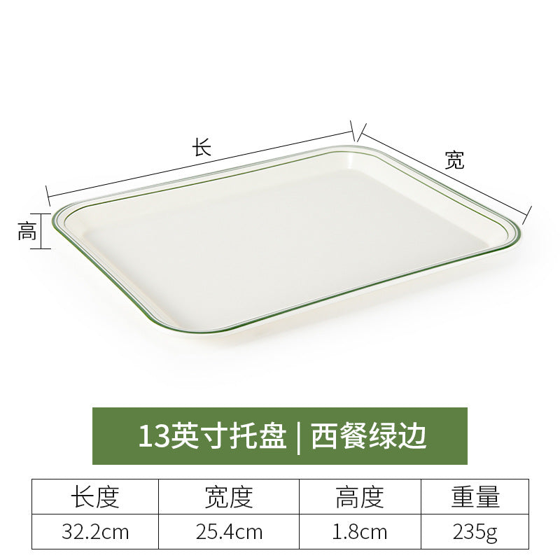 密胺托盘长方形盘塑料茶水杯盘端菜盘亚马逊餐盘蛋糕面包托盘商用