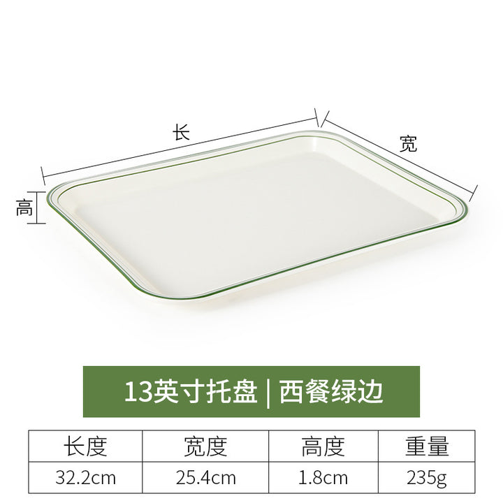 密胺托盘长方形盘塑料茶水杯盘端菜盘亚马逊餐盘蛋糕面包托盘商用