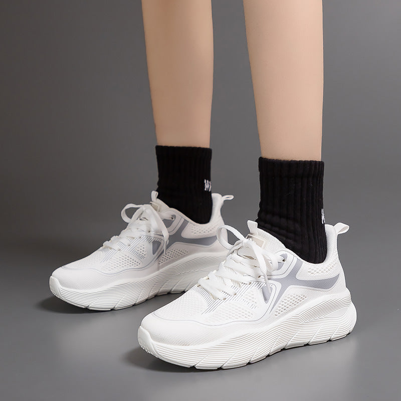 Spring New Sneakers Women Couple Versatile Thick Casual Breathable Running Shoes Small Shoesf 8829