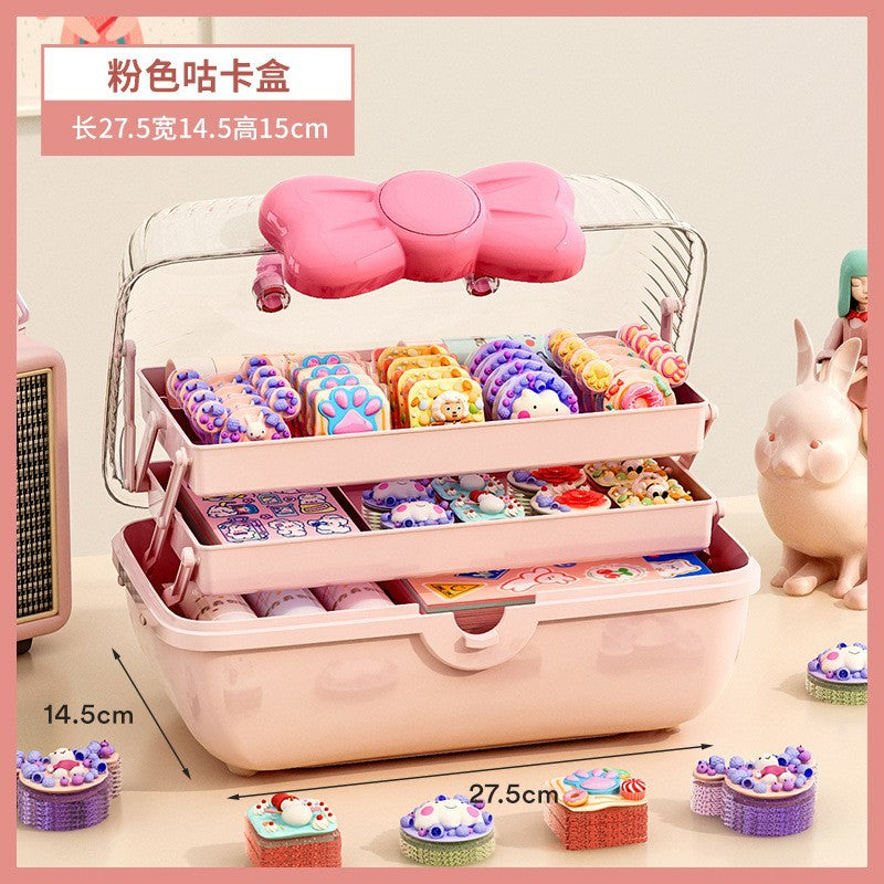 大容量化妆品收纳盒网红塑料防灰尘透明桌面手提式便携药品收纳箱