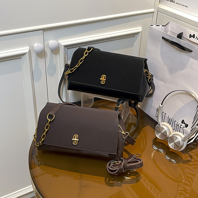 Texture Women Light Luxury Winter Casual New Trendy Fashion Vintage Shoulder Crossbody Small Square Bag