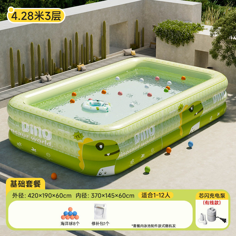 充气水池游泳池儿童充气水池家用户外大型家庭水池加厚宝宝戏水池