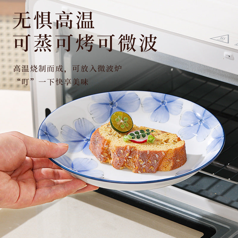 景德镇陶瓷餐具套装碗家用高温釉下彩陶瓷饭碗瓷碗大碗米饭碗盘子