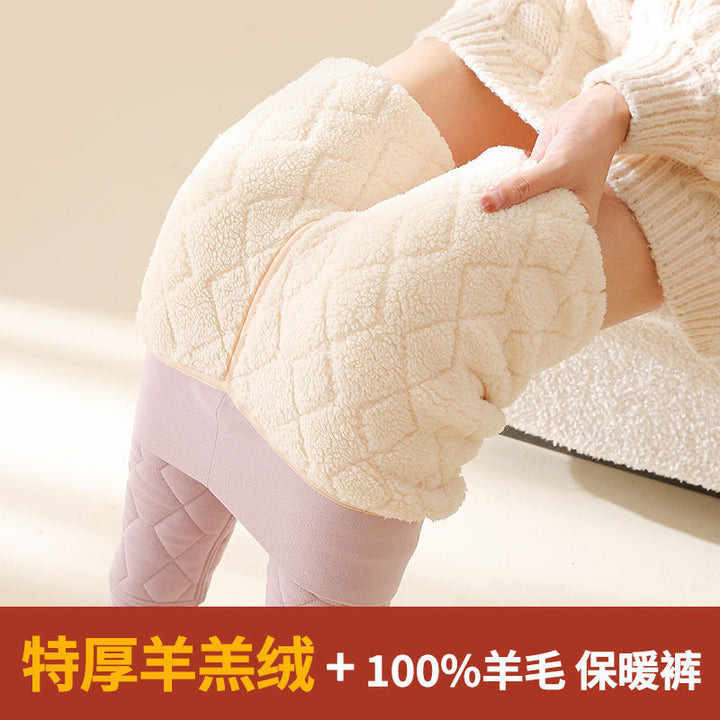 保暖裤女加绒加厚羊毛打底裤秋冬季东北九分德绒加绒裤子内穿棉裤