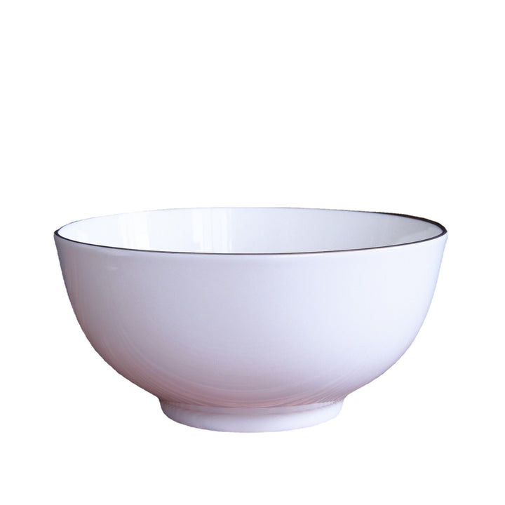 厂家批发骨瓷奥碗  家用陶瓷米饭碗纯白蔬菜沙拉碗 奶茶大容量酒