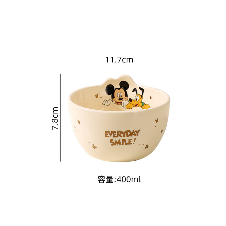 迪士尼米奇系列碗陶瓷餐具套装碗盘套装儿童饭碗卡通马克杯家用盘