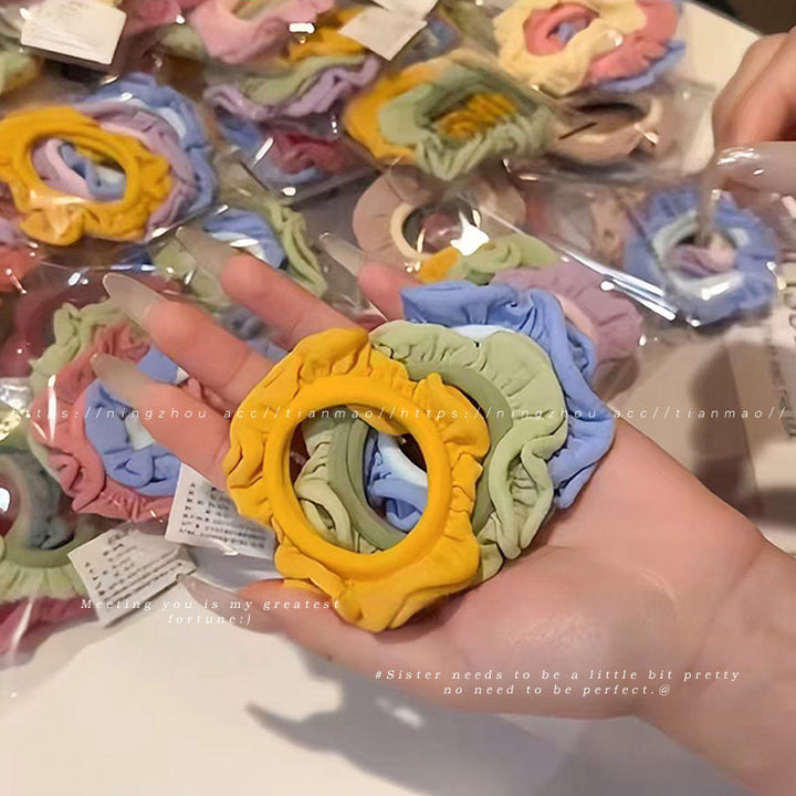 高马尾发绳彩色皮筋高弹力耐用扎头发头绳不勒发无扎痕发圈女成人