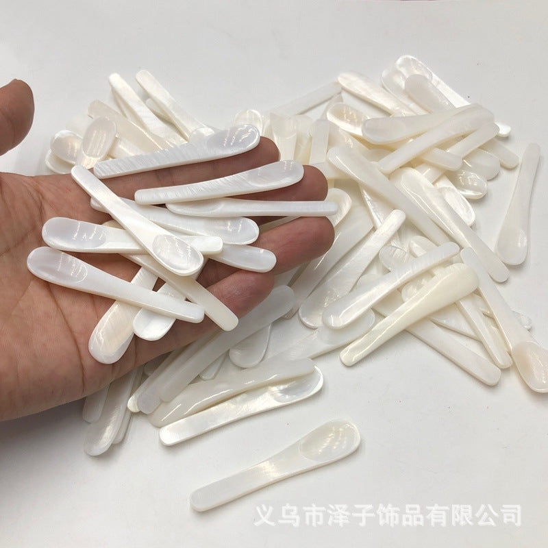 面膜小勺子 由天然贝壳制作的贝壳勺子 面部护理工具 鱼子酱勺子