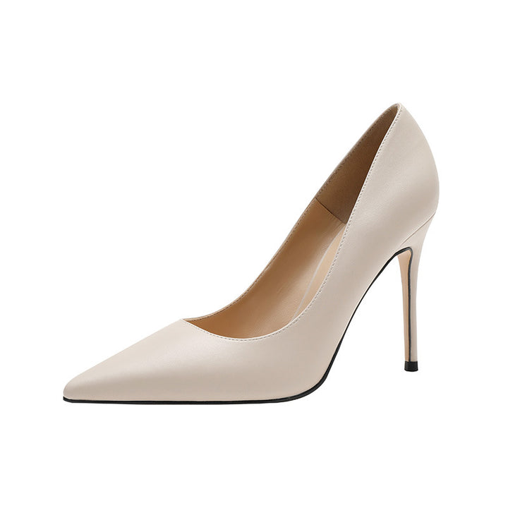 2026春季新款法式尖头高跟鞋女黑色细跟浅口大码时尚不累脚单鞋女