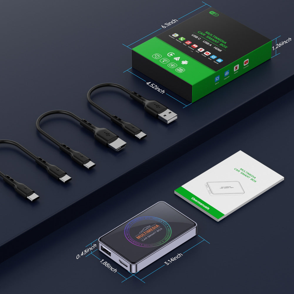 carplay转hdmi视频转接器双WIFI有线转无线carplay车载互联投屏器