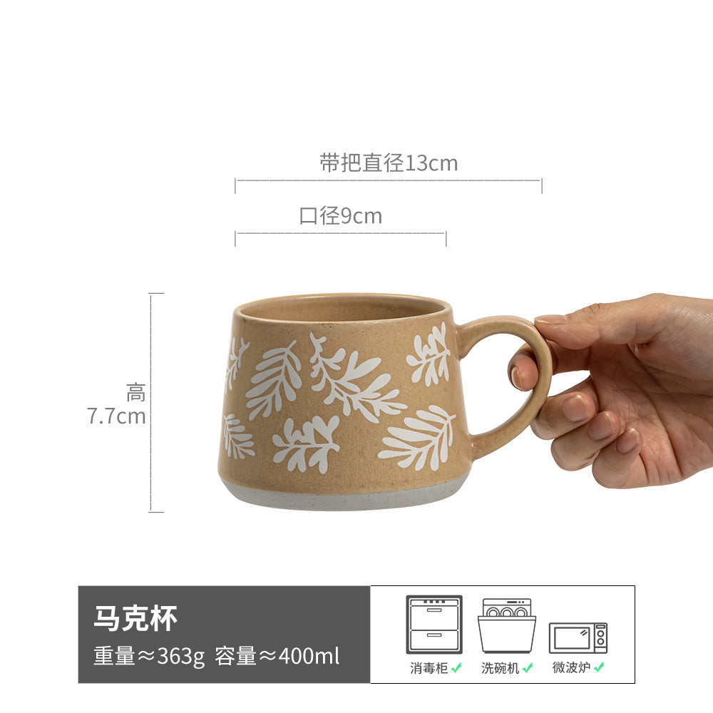 早餐杯复古高颜值马克杯家用陶瓷杯子批发现货咖啡杯办公室茶水杯