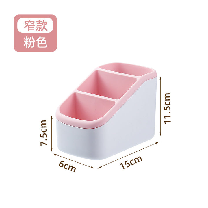简约双色收纳盒 桌面遥控器分格盒办公室周边杂物电脑整理大盒子