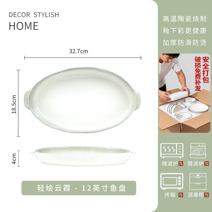 Underglaze Ceramic Home New Bowl Plate Set Tableware